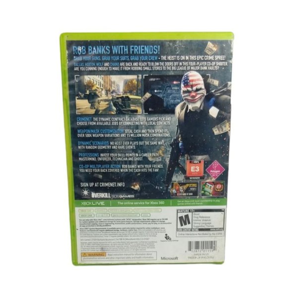 505 Games Payday 2 Microsoft Xbox 360, 2013 Complete - Picture 3 of 3